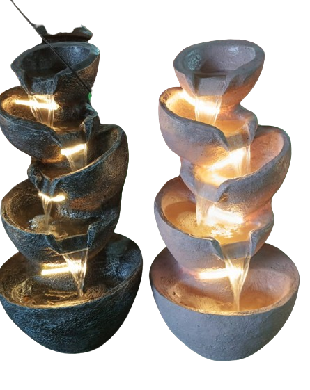 Stacked Bowls with Water Flow